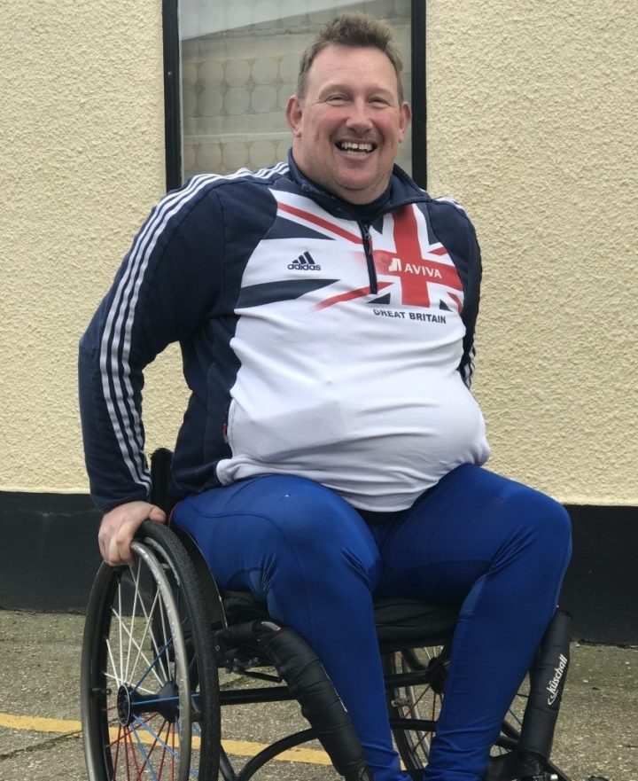 Engineer carrying out programming of wheelchair